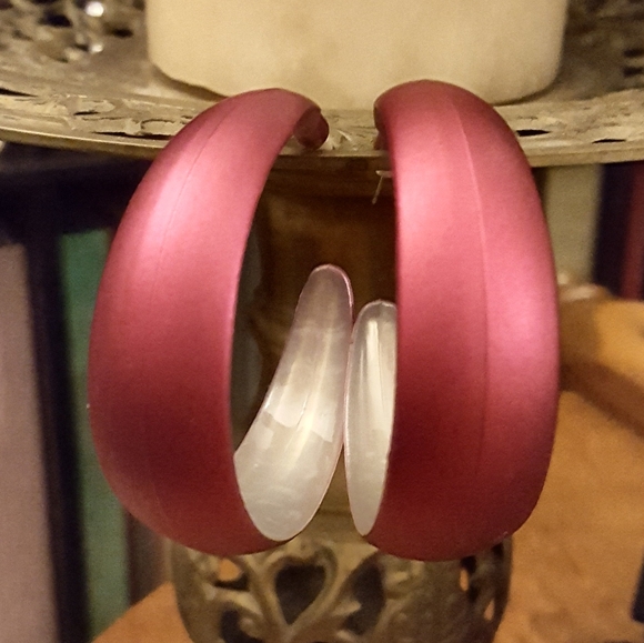 Pink Hoop earrings - Picture 5 of 5